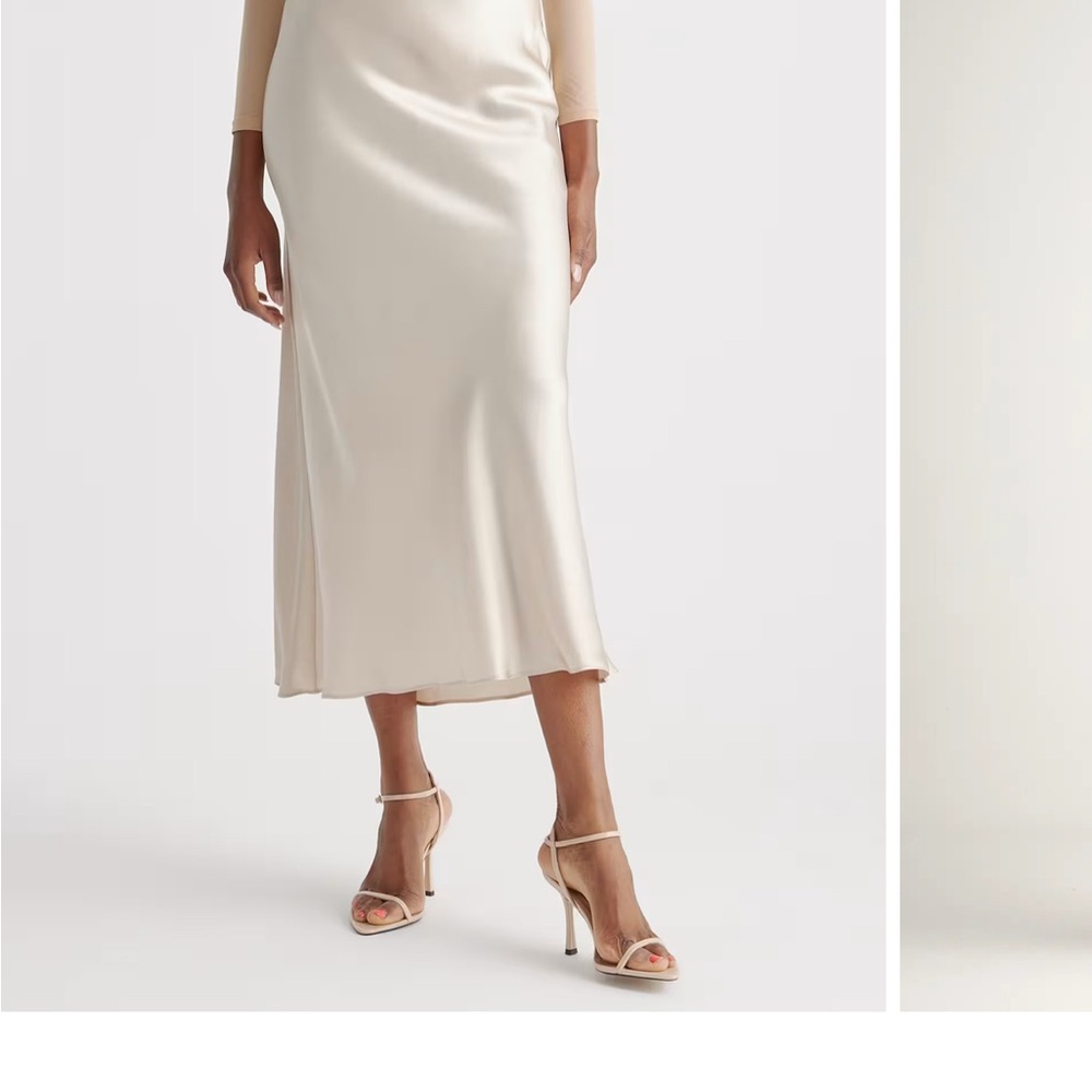 Quince Cream Midi Skirt